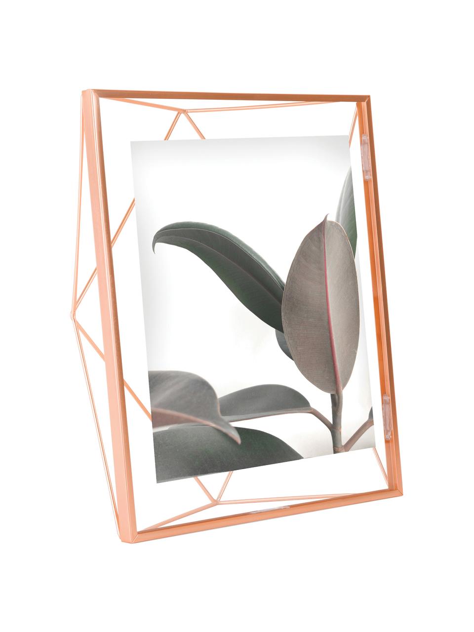 Bilderrahmen Prisma, Rahmen: Stahl, Front: Glas, Kupferfarben, 10 x 15 cm