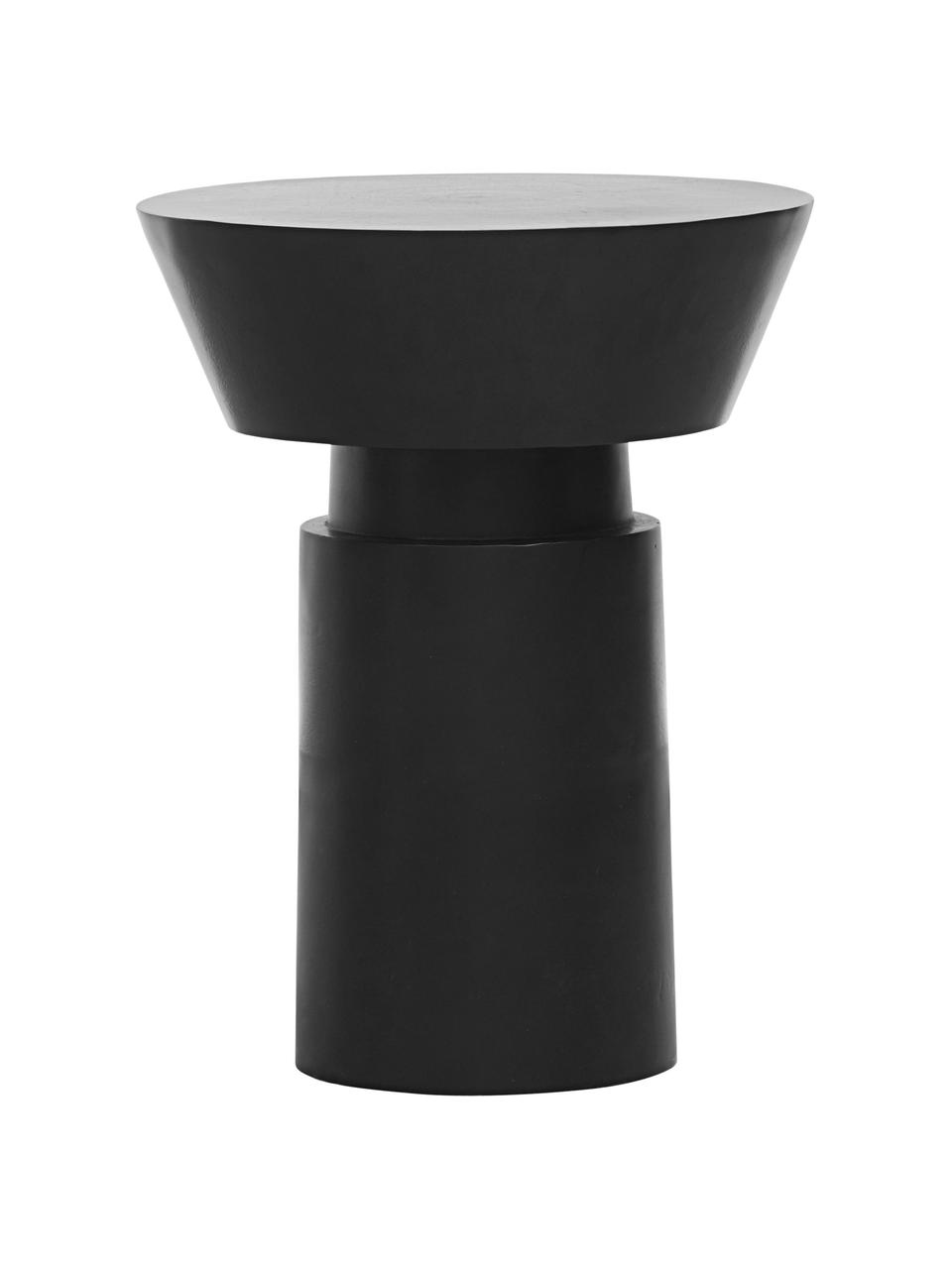 Table d'appoint en métal Nanded, Aluminium, enduit, Noir, Ø 40 x haut. 50 cm