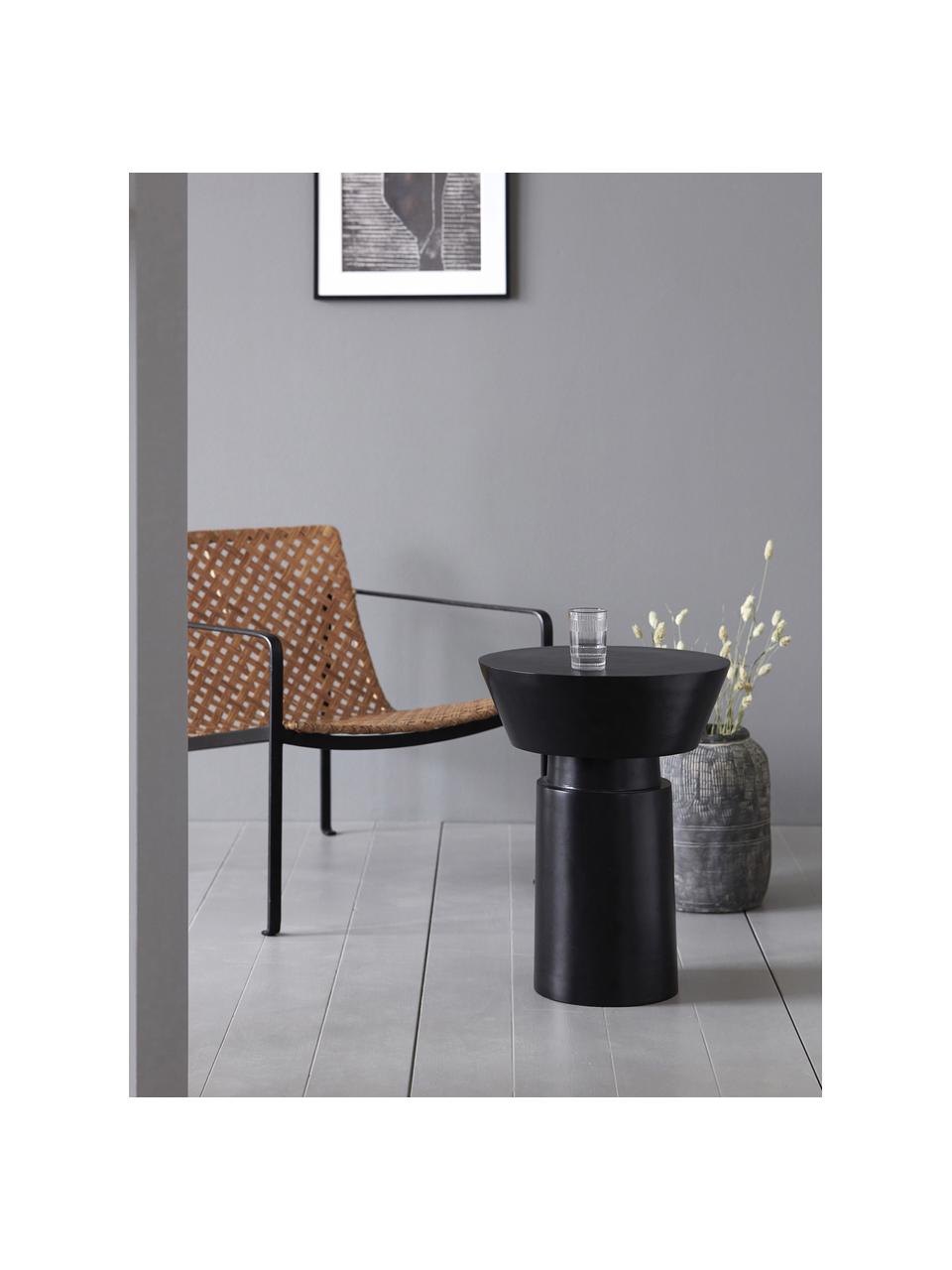 Kovový pomocný stolík Nanded, Potiahnutý hliník, Čierna, Ø 40 x V 50 cm