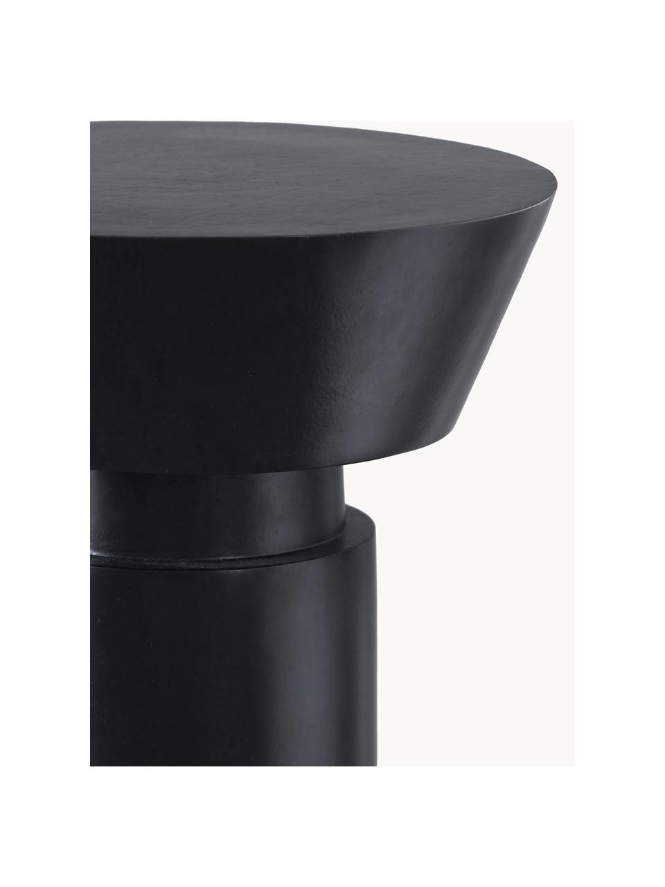 Kovový odkládací stolek Nanded, Potažený hliník, Černá, Ø 40 cm, V 50 cm