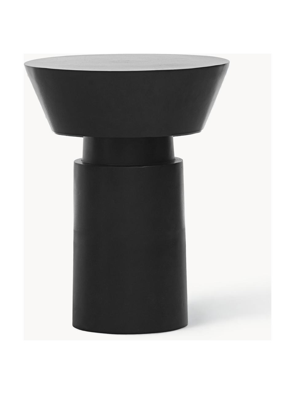 Kovový odkládací stolek Nanded, Potažený hliník, Černá, Ø 40 cm, V 50 cm