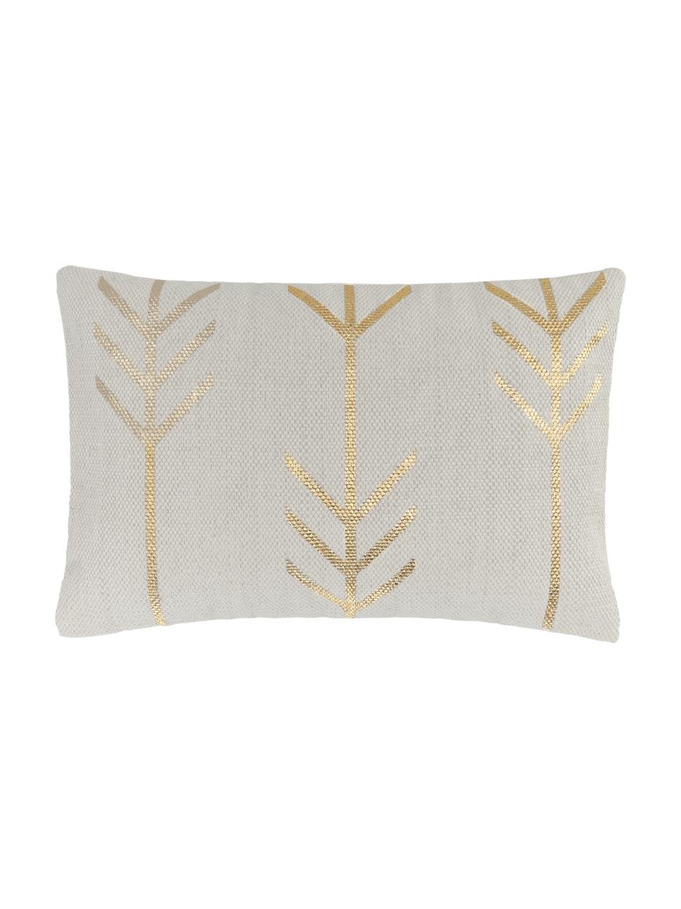 Housse de coussin rectangulaire dorée Karla, Beige