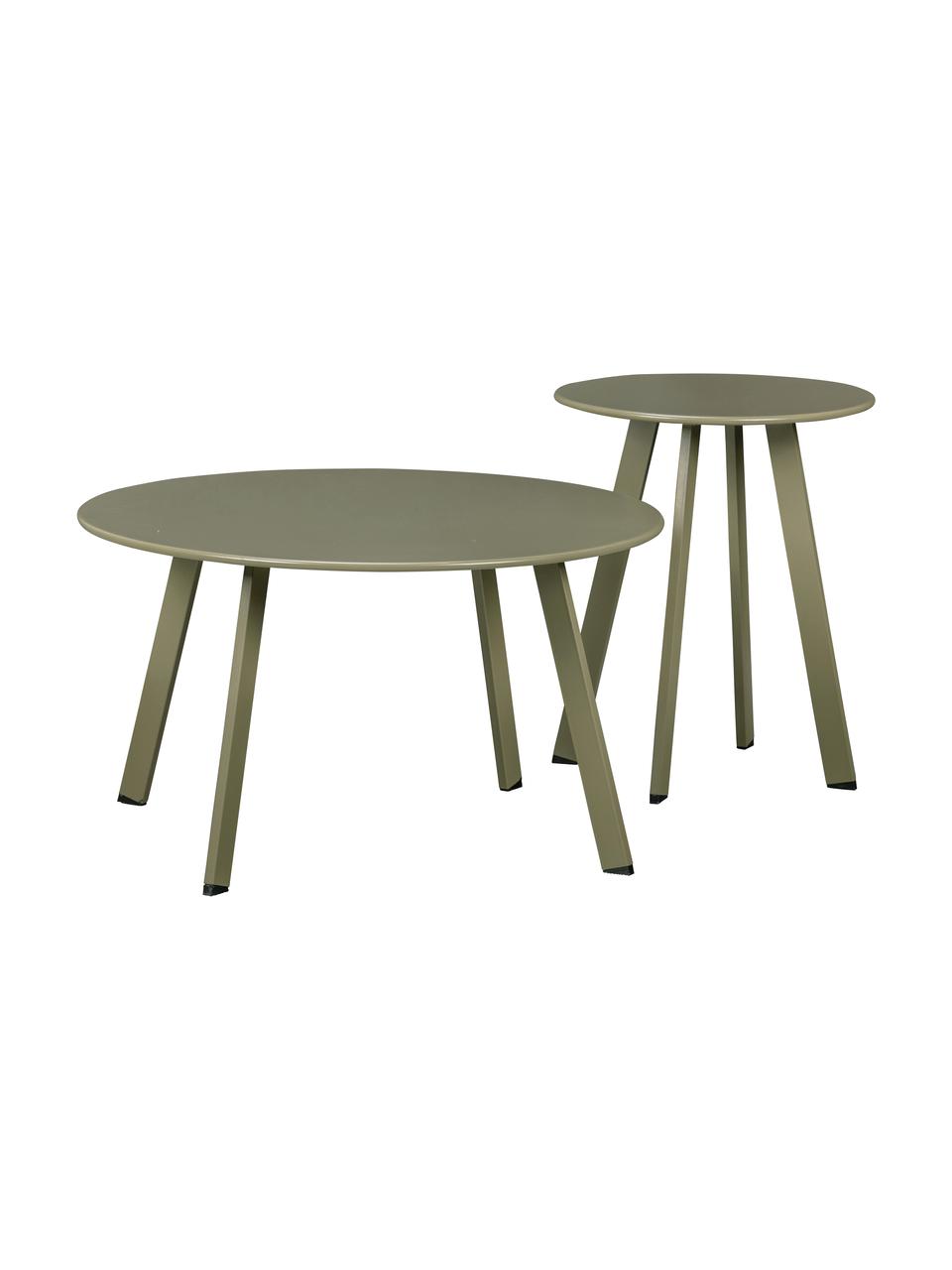 Ogrodowy stolik kawowy Fer, Metal powlekany, Zielony, Ø 70 x W 40 cm