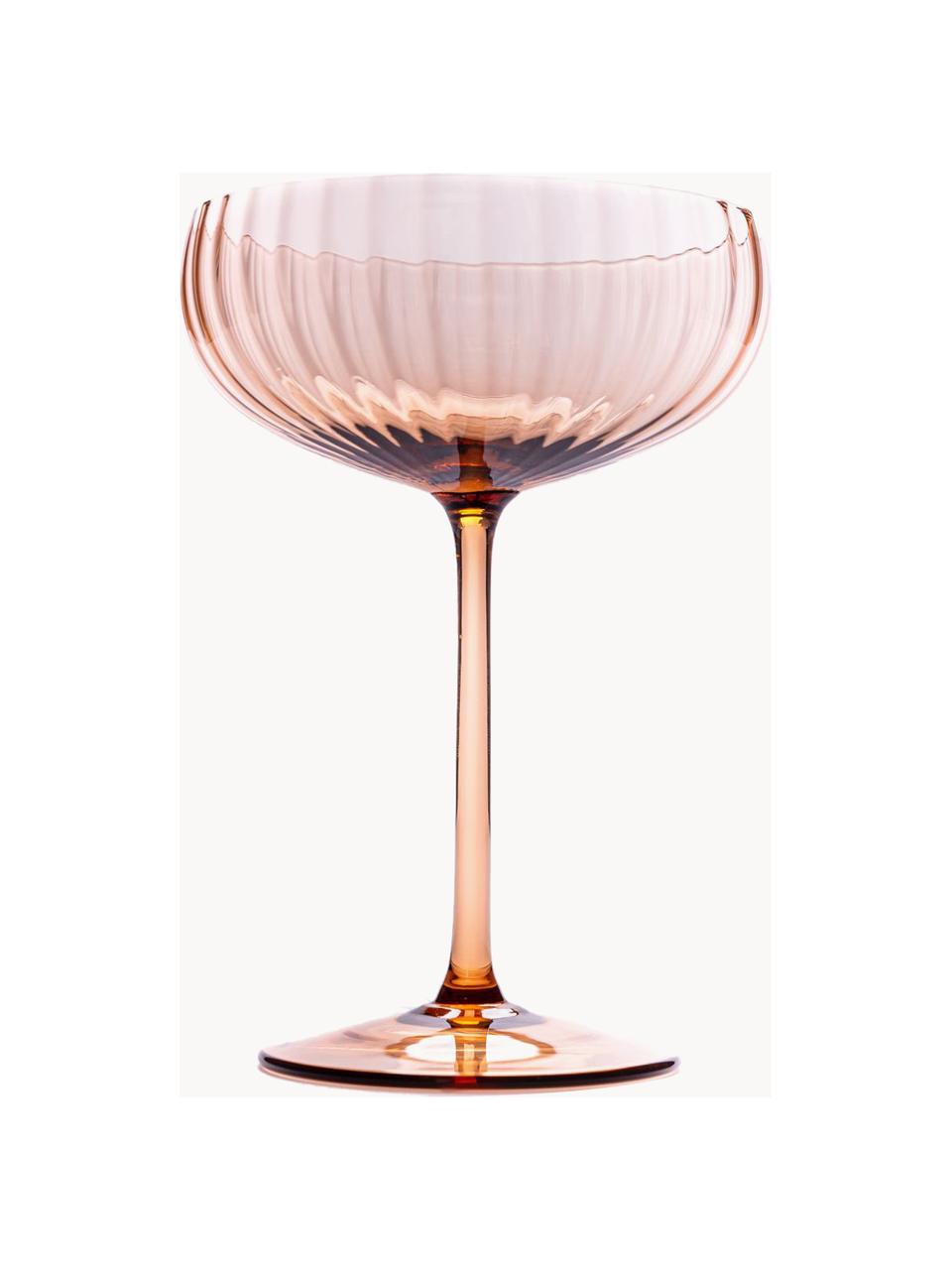Sada ručně vyrobených sklenic na šampaňské Lyon, 2 díly, Sklo, Světle hnědá, Ø 12 cm, V 16 cm, 280 ml