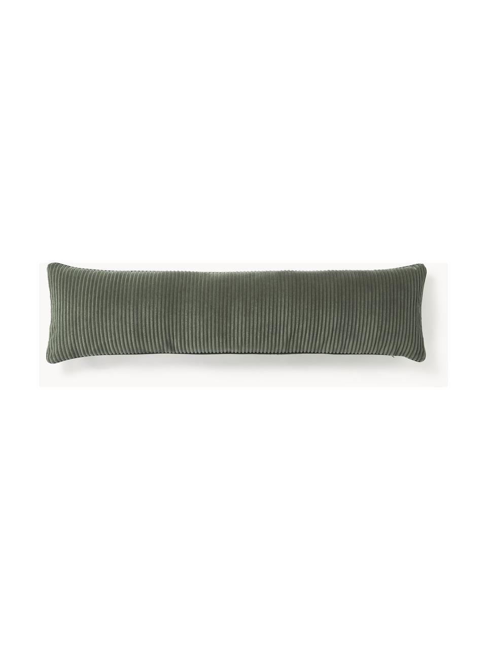 Poduszka ze sztruksu XL Kylen, Oliwkowy zielony, S 30 x D 115 cm