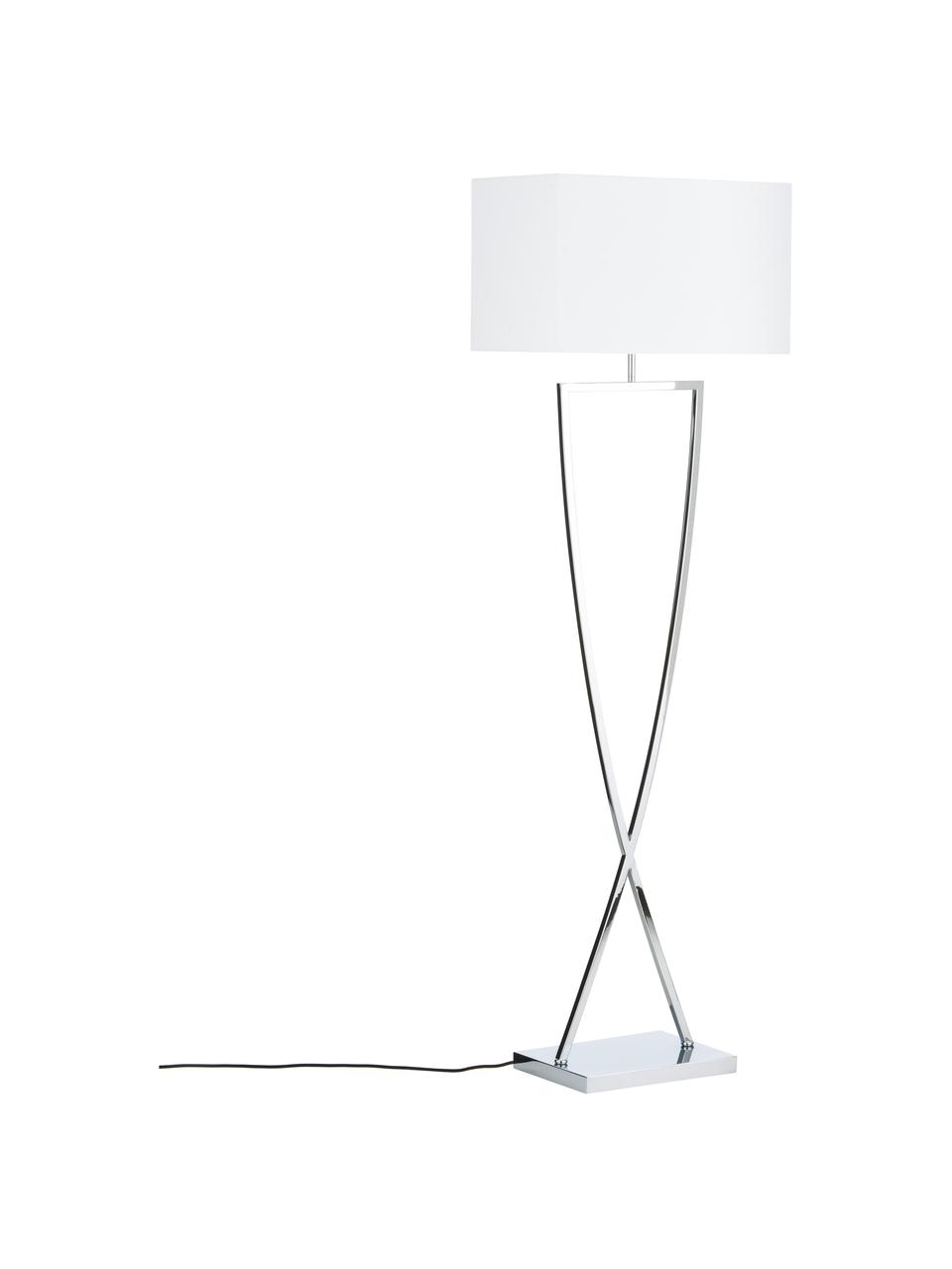 Lampa podłogowa Toulouse, Biały, odcienie srebrnego, S 50 x W 157 cm