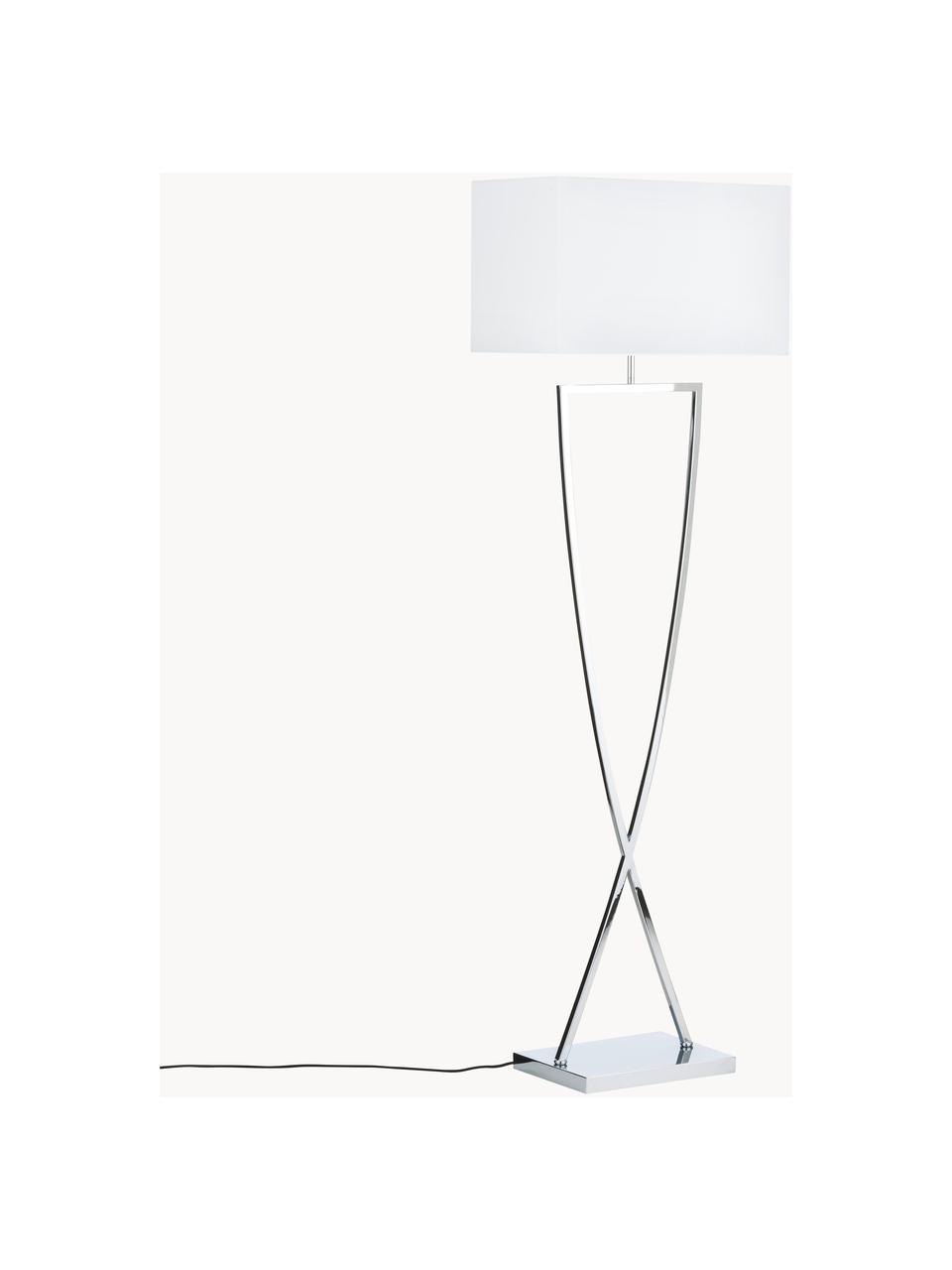 Lampa podłogowa Toulouse, Odcienie srebrnego, biały, W 157 cm