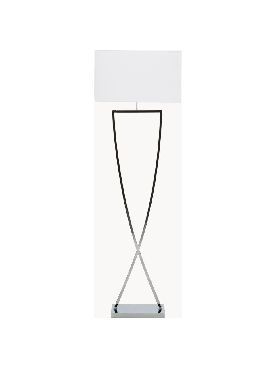 Lampa podłogowa Toulouse, Odcienie srebrnego, biały, W 157 cm