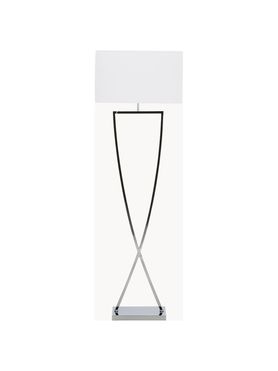 Stojacia lampa Toulouse, Odtiene striebornej, biela, V 157 cm