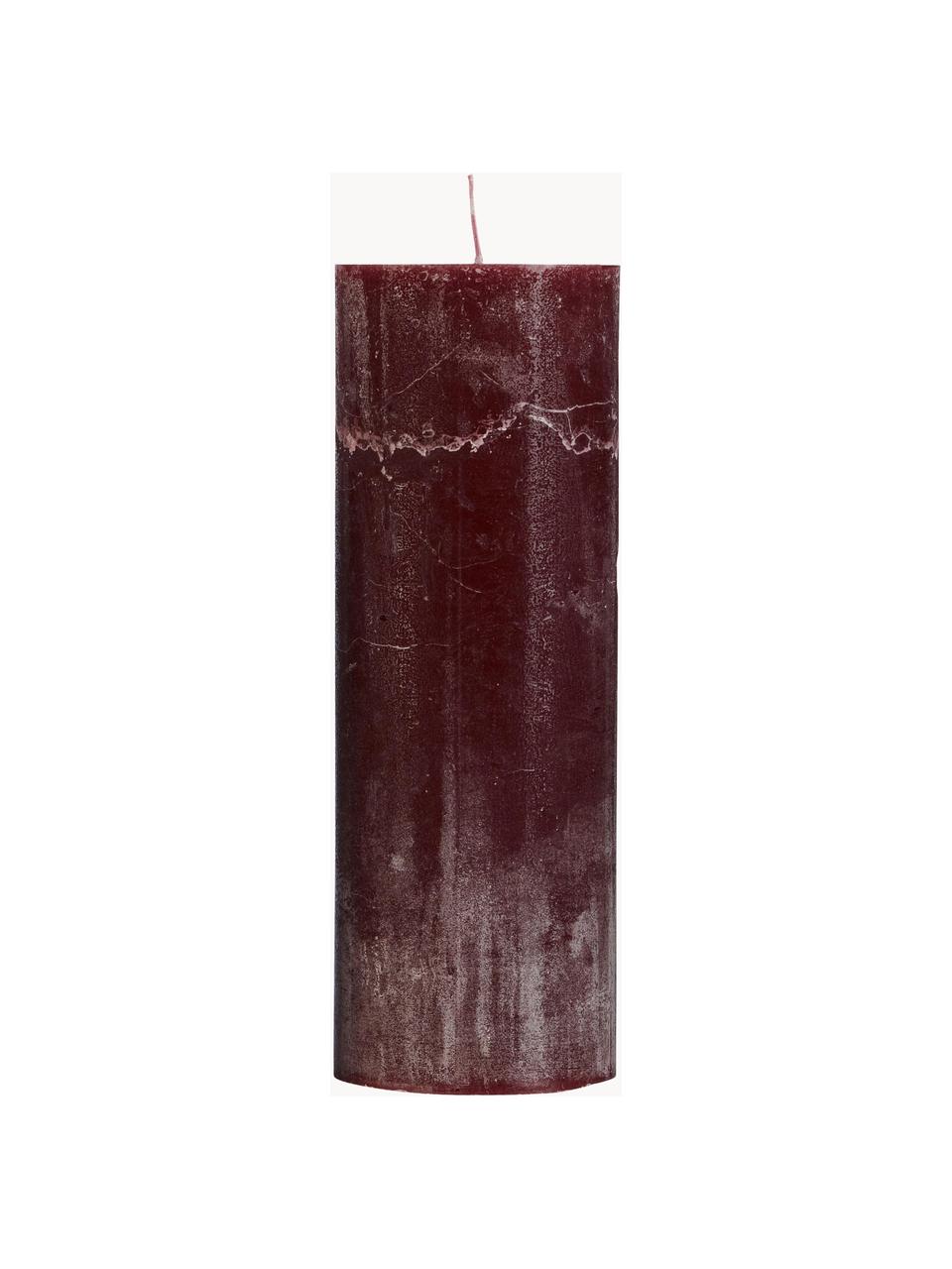 Vela pilar artesanal Rustic, Parafina, Rojo vino, Ø 7 x Al 20 cm