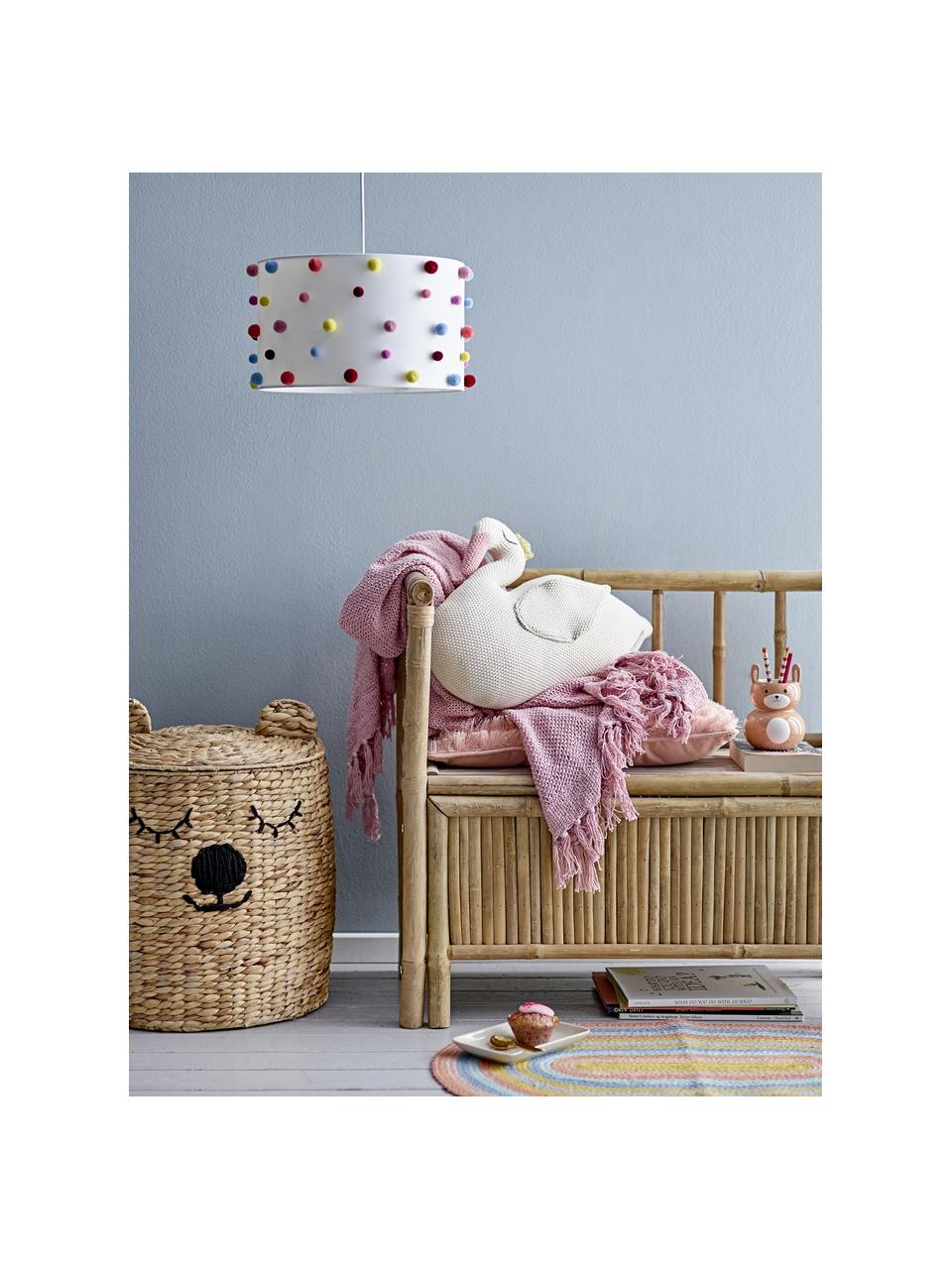 Cesta de almacenamiento con tapa Bear, Jacinto de agua, Beige, negro, Ø 42 x Al 50 cm