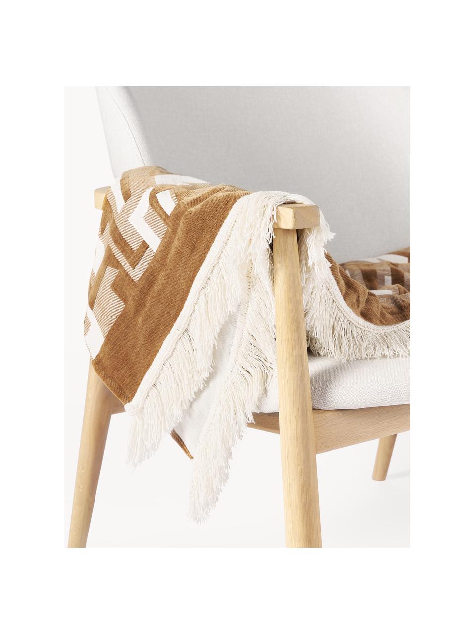 Jacquard plaid Fran met franjes, 100% katoen

Het materiaal dat in dit product wordt gebruikt, is getest op schadelijke stoffen en gecertificeerd volgens STANDARD 100 door OEKO-TEX®, 6457CIT, CITEVE, Mosterdgeel, lichtbeige, B 130 x H 170 cm