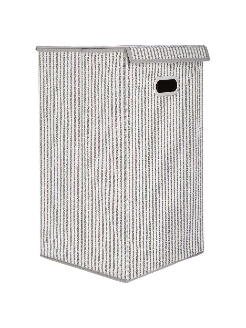 Portabiancheria Stripes, Manico: metallo, Beige, color crema, Larg. 32 x Alt. 57 cm