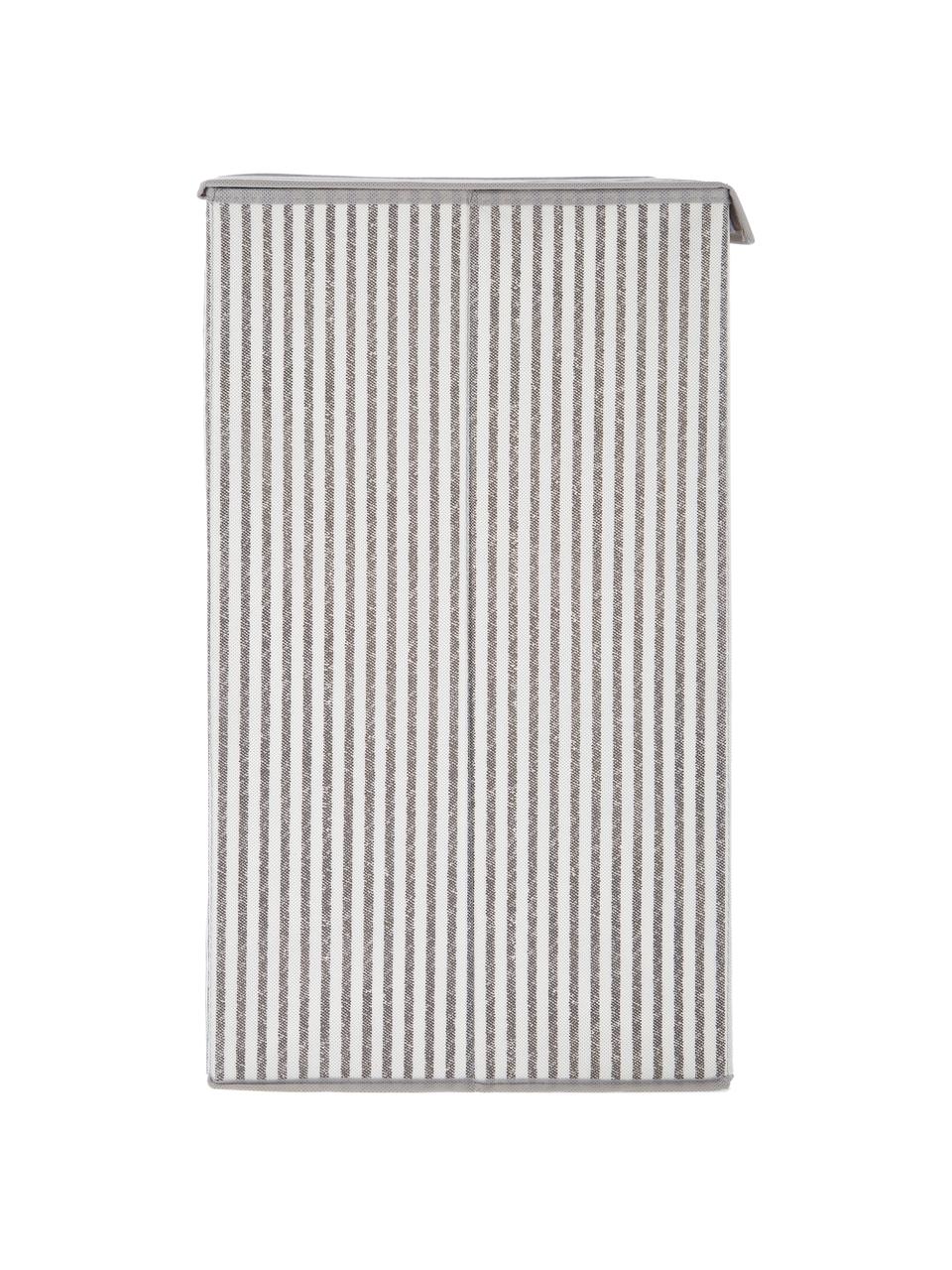 Wäschekorb Stripes, Griff: Metall, Beige, Cremefarben, B 32 x H 57 cm