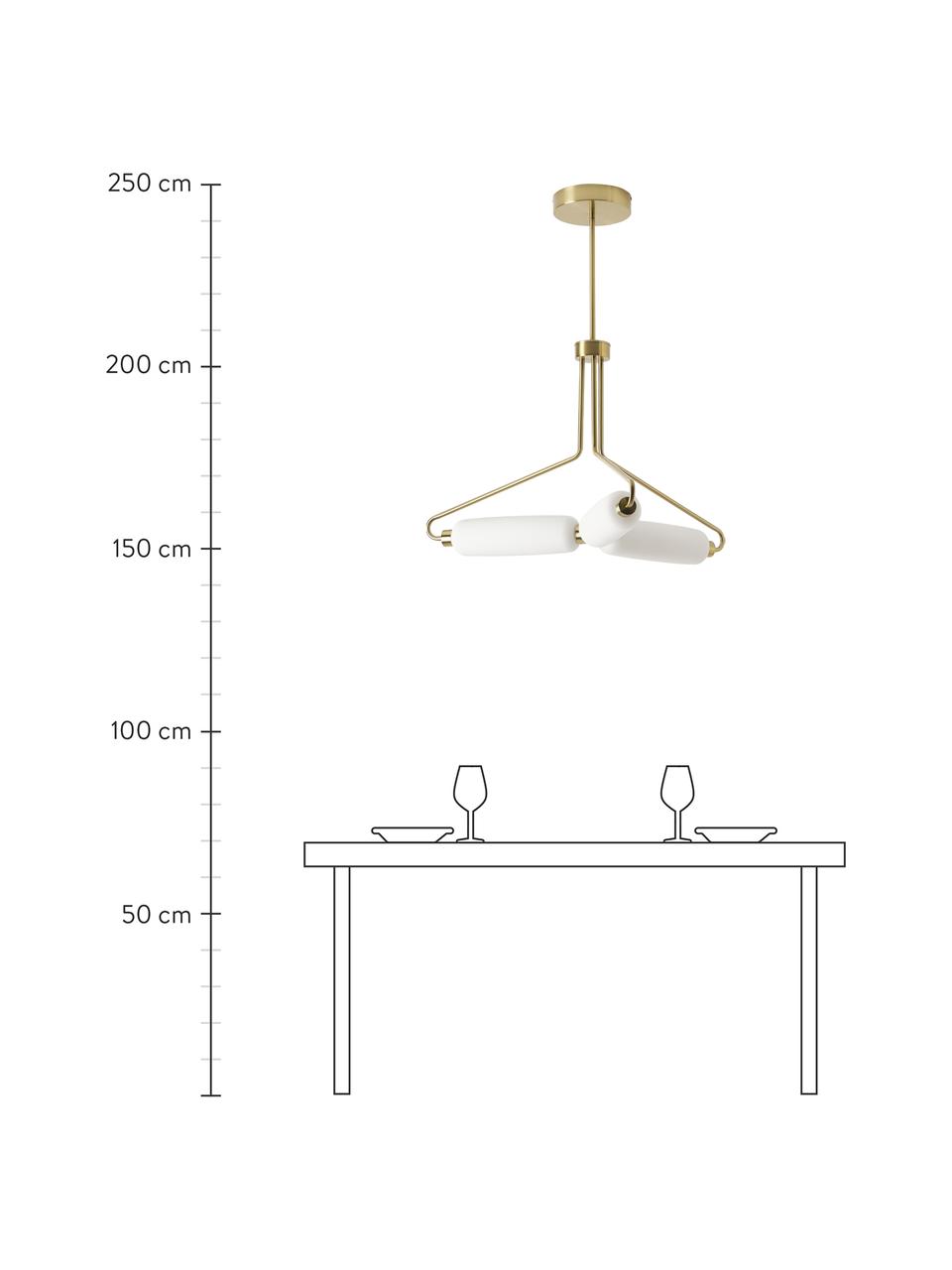 LED-Pendelleuchte Tate, Goldfarben, Weiß, Ø 82 x H 83 cm