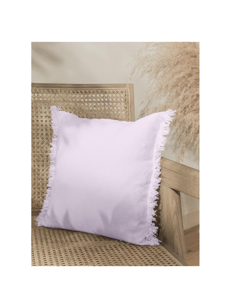 Housse de coussin pur lin lilas Luana, 100 % pur lin

Le lin est naturellement doté d'un toucher plutôt rugueux et d'un aspect froissé
Sa résistance élevée au accrocs lui confère robustesse et longévité, Lilas, larg. 40 x long. 40 cm