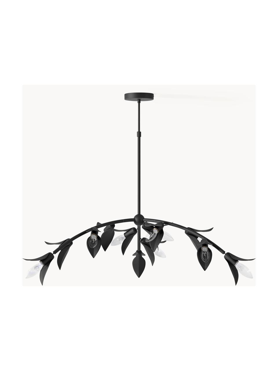 Grande suspension Athena, Métal, revêtement par poudre, Noir, larg. 136 cm