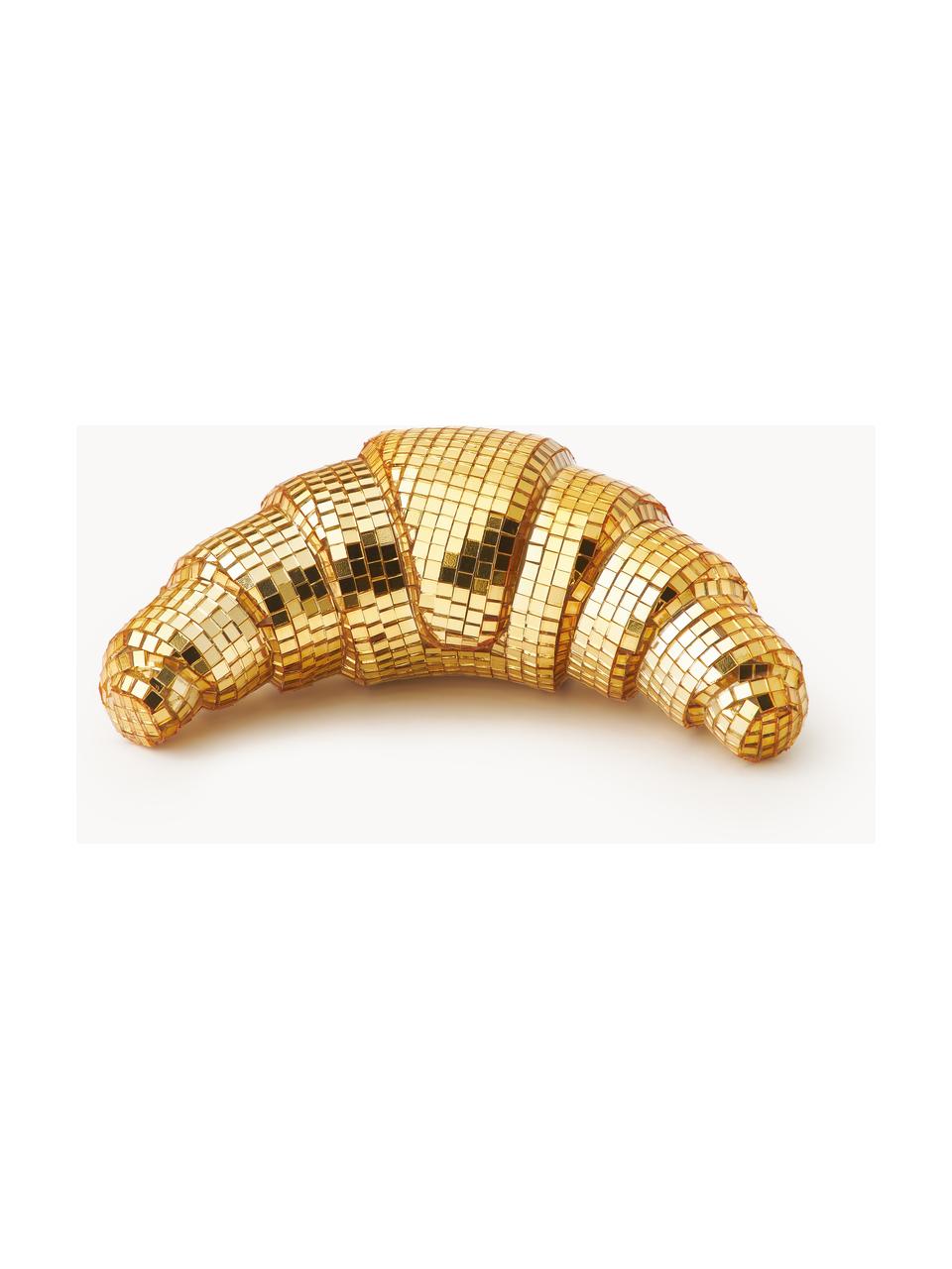 Oggetto decorativo scintillante Disco Croissant, Vetro, resina, Dorato, Lung. 15 x Larg. 8 cm