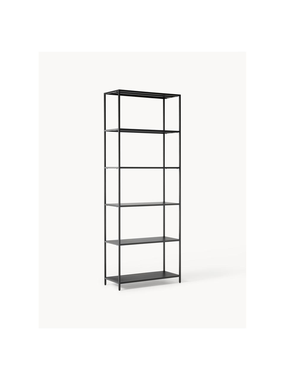 Scaffale alto in metallo Neptun, metallo verniciato a polvere, Nero, Larg. 70 x Alt. 185 cm