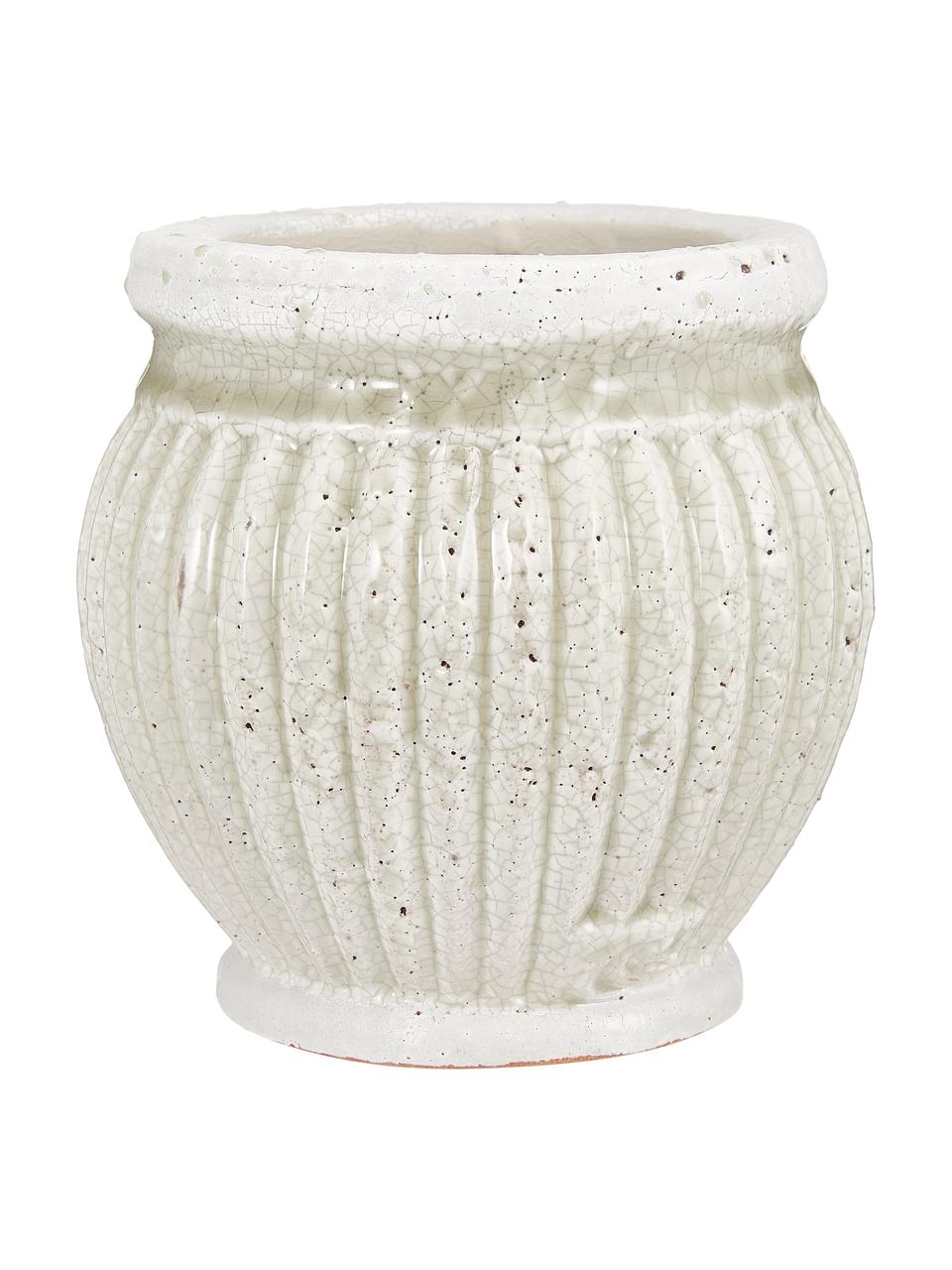 Kleine handgemaakte keramische plantenpot Catinia in beige, Keramiek, Bruin, Ø 14 x H 14 cm