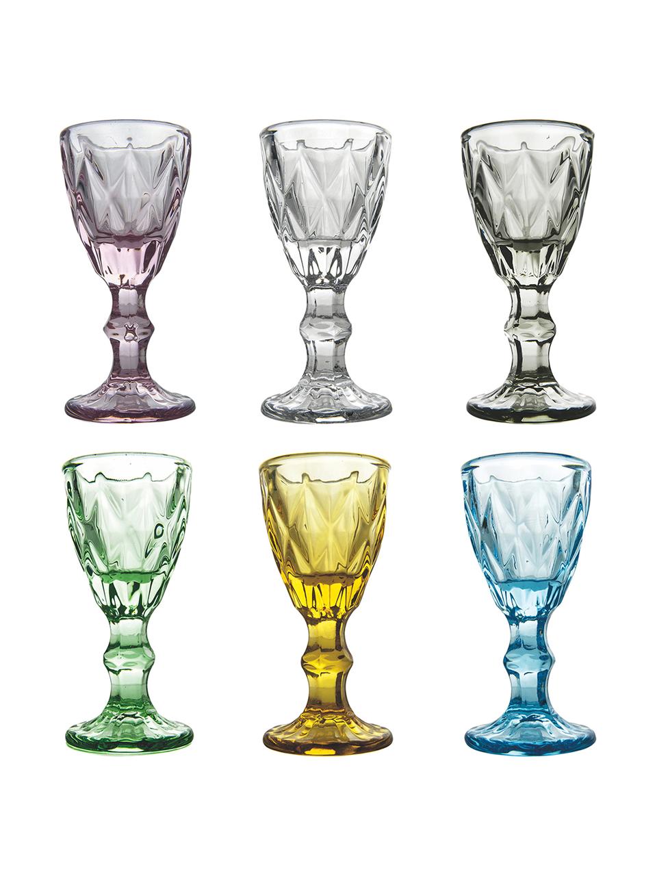 Borrelglaasjesset Prisma, 6-delig, Glas, Multicolour, Ø 5 x H 11 cm
