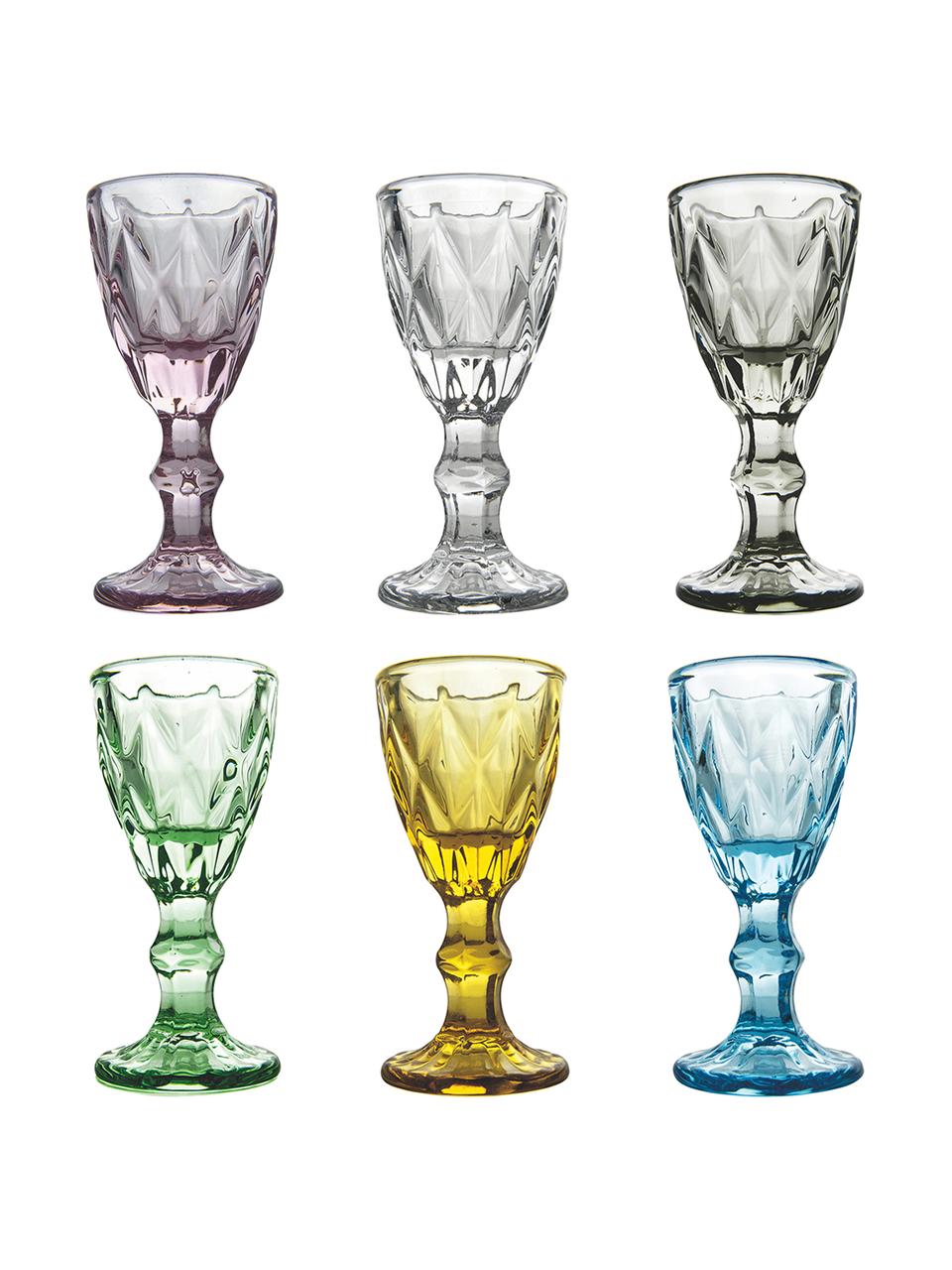 Vasos de chupito Prisma, 6 uds., Vidrio, Multicolor, Ø 5x Al 11 cm