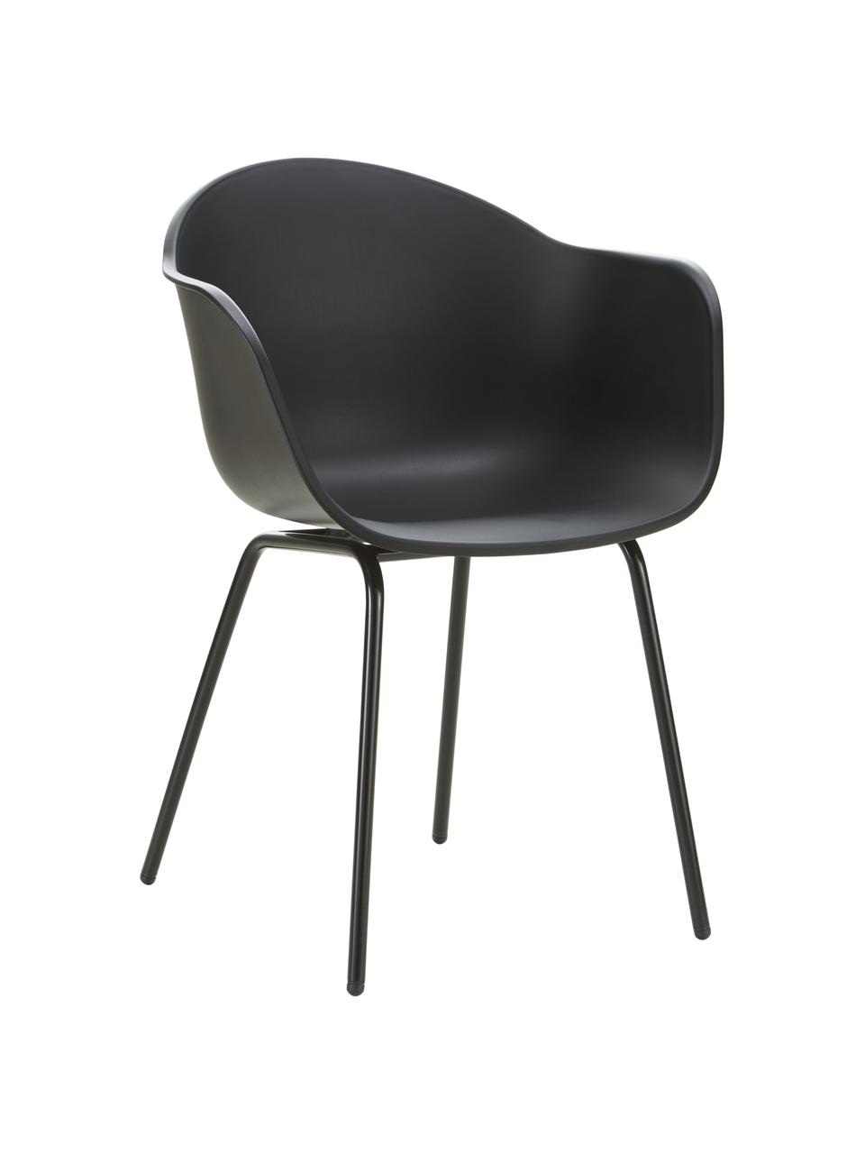 Silla para exterior Claire, Asiento: 65% plástico, 35% plástic, Patas: metal con pintura en polv, Negro, An 60 x F 54 cm