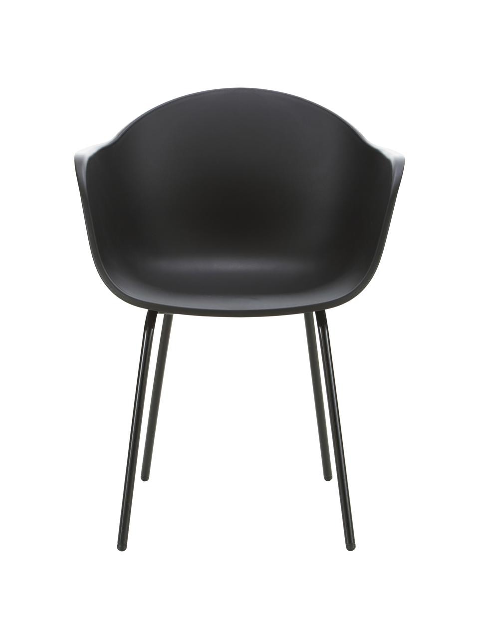 Gartenstuhl Claire, Sitzschale: 65% Kunststoff, 35% Fiber, Beine: Metall, pulverbeschichtet, Schwarz, B 60 x T 54 cm