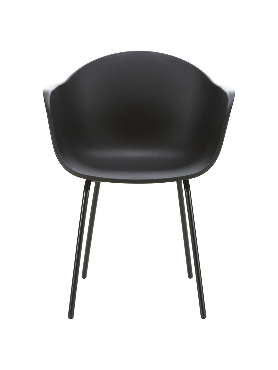 Silla para exterior Claire, Asiento: 65% plástico, 35% plástic, Patas: metal con pintura en polv, Negro, An 60 x F 54 cm