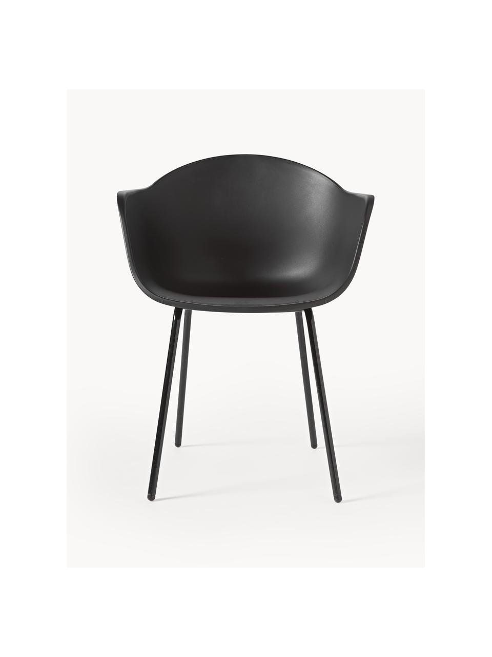 In- & Outdoor Stuhl Claire, Sitzschale: 65% Kunststoff, 35% Fiber, Beine: Metall, pulverbeschichtet, Schwarz, B 60 x T 54 cm