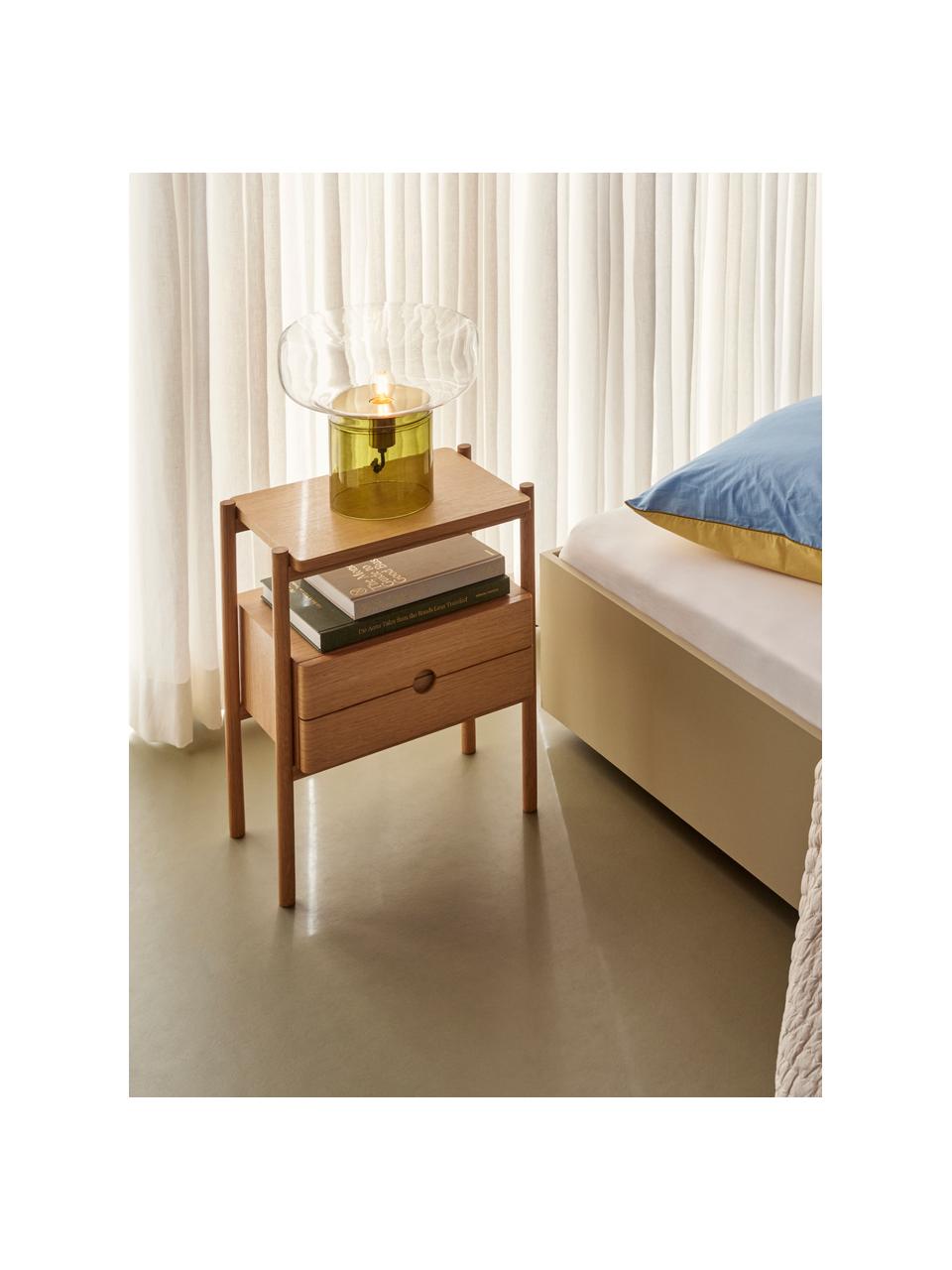 Lámpara de mesa de vidrio Crave, Lámpara: vidrio, Cable: plástico, Verde, transparente, Ø 33 x Al 30 cm