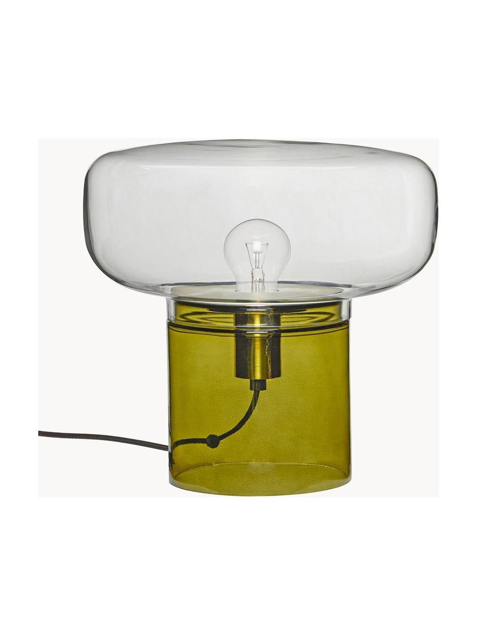 Lampa stołowa ze szkła Crave, Zielony, transparentny, Ø 33 x W 30 cm
