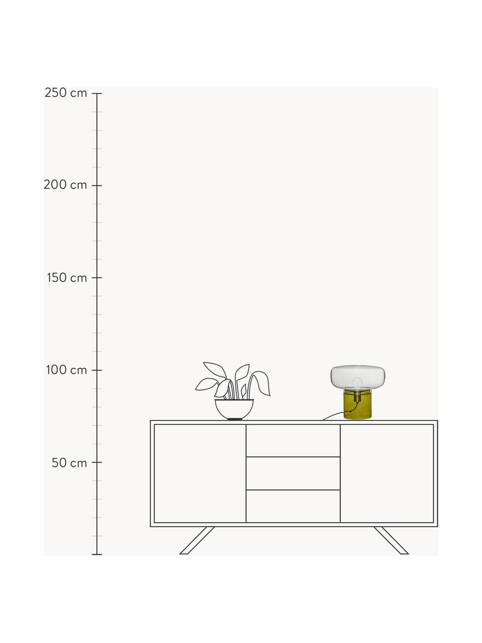 Tafellamp Crave uit geverfde glas, Groen, transparant, Ø 33 x H 30 cm