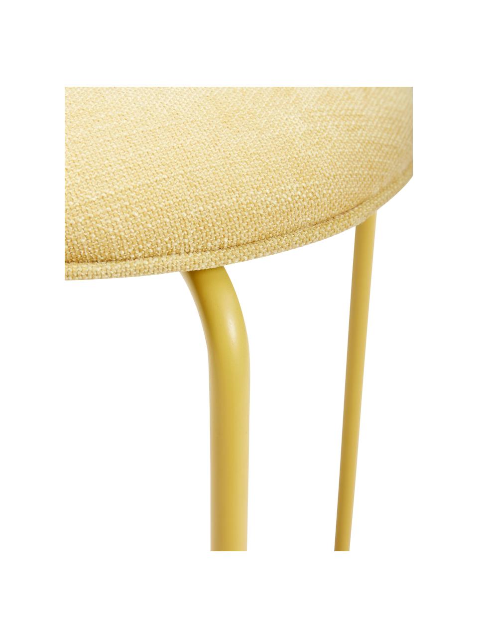 Taburete Stack, Tapizado: 100% poliéster Alta resis, Patas: metal recubierto, Tejido amarillo claro, Ø 35 x Al 43 cm