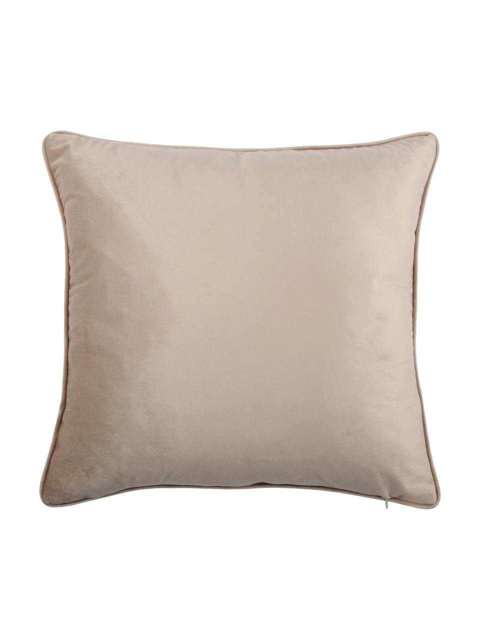 Kissen Arnolda mit Karomuster, mit Inlett, 100% Polyester, Beige, Grau, Weiss, 45 x 45 cm