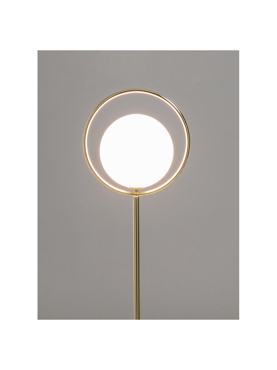 Designová stojací lampa Saint, Bílá, mosazná