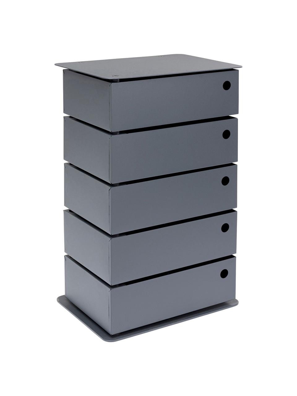 Étagère de bureau avec tiroirs Manifattura, Acier, revêtement par poudre, Gris, larg. 42 x haut. 70 cm