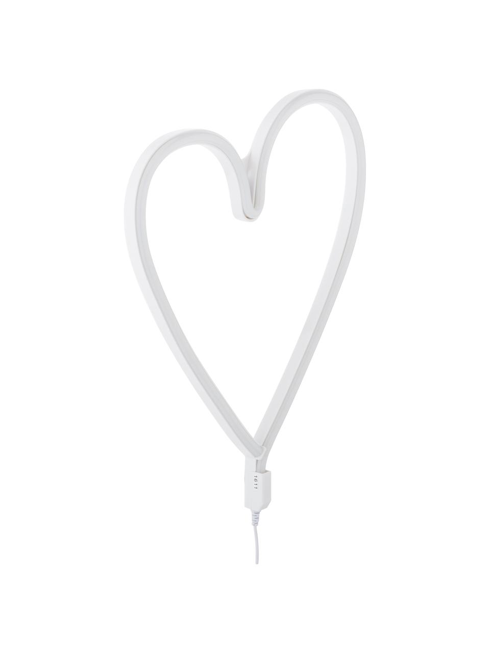 LED wandlamp Heart, Lamp: BPA-vrij PVC, Lichtkleur: geel. Wanneer uitgeschakeld, wordt het LED lampje wit, 30 x 29 cm