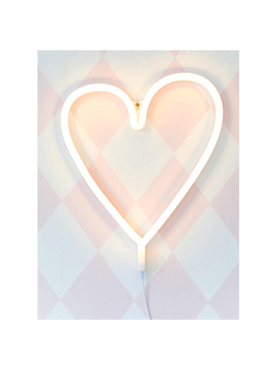 LED wandlamp Heart, Lamp: BPA-vrij PVC, Lichtkleur: geel. Wanneer uitgeschakeld, wordt het LED lampje wit, 30 x 29 cm