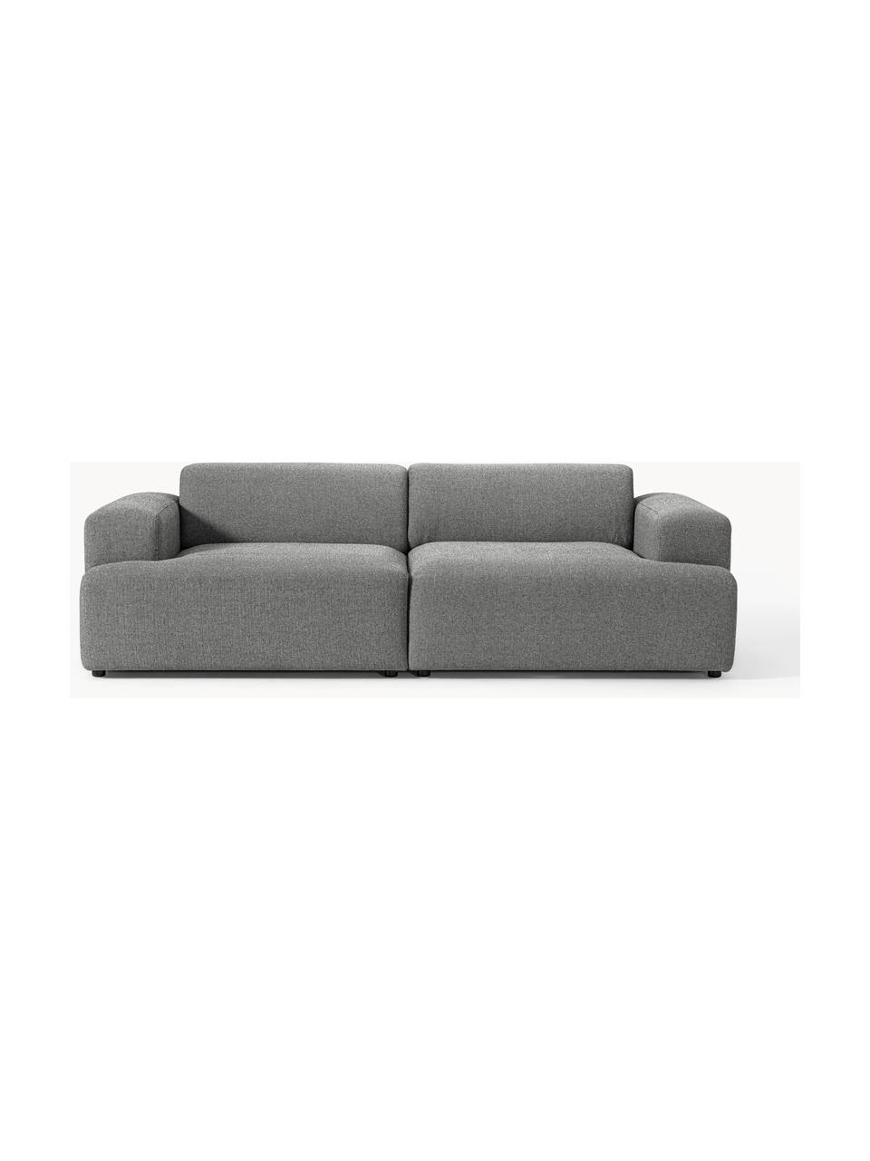 Sofa Melva (3-Sitzer), Bezug: 100 % Polyester Der strap, Gestell: Massives Kiefern- und Fic, Füße: Kunststoff Dieses Produkt, Webstoff Dunkelgrau, B 238 x T 101 cm