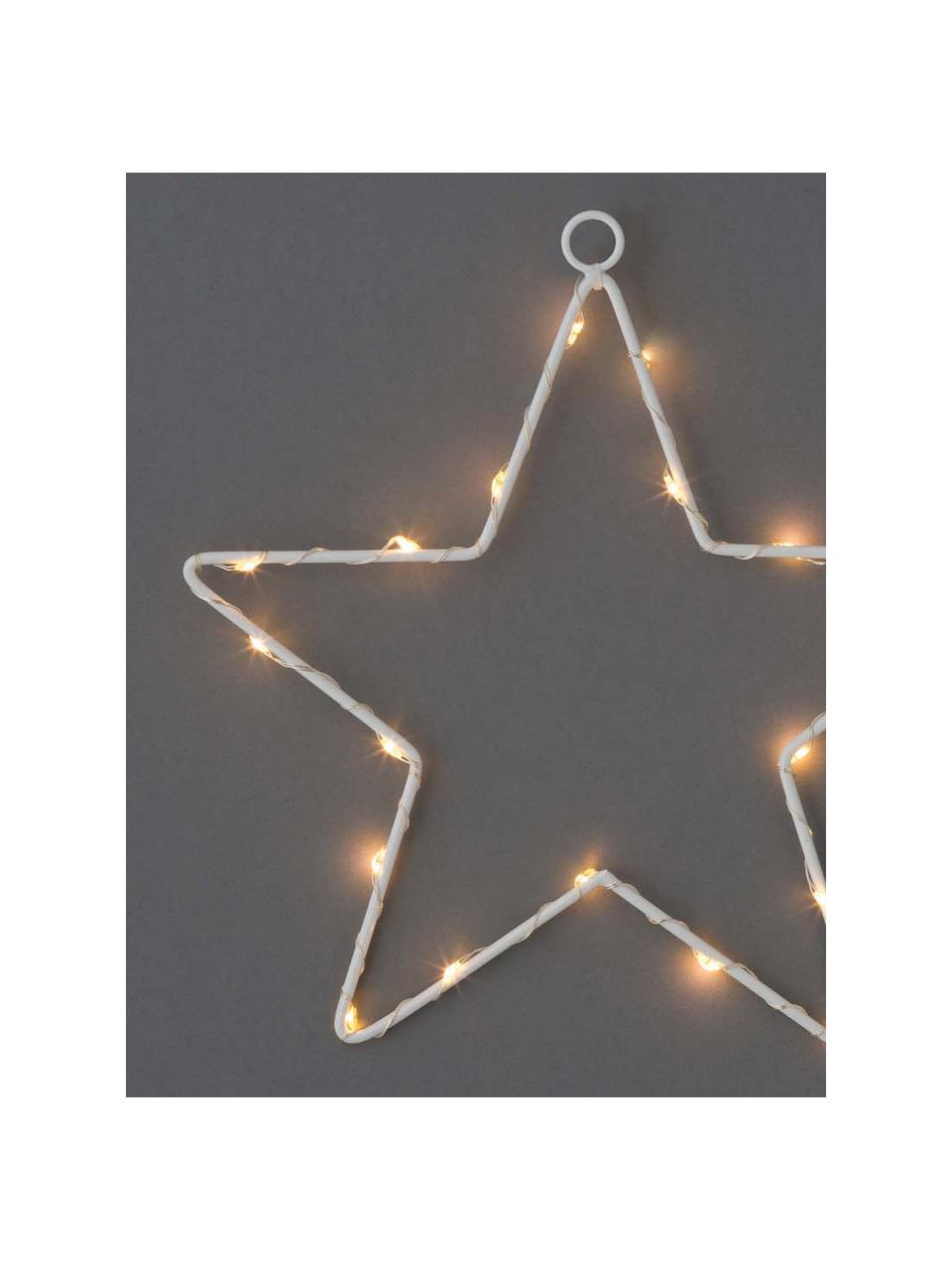 Estrella luminosa LED Silhouet, 21 cm, a pilas, Metal pintado, Blanco, An 20 x F 21 cm