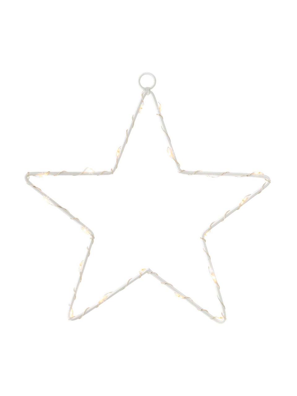 Estrella luminosa LED Silhouet, 21 cm, a pilas, Metal pintado, Blanco, An 20 x F 21 cm