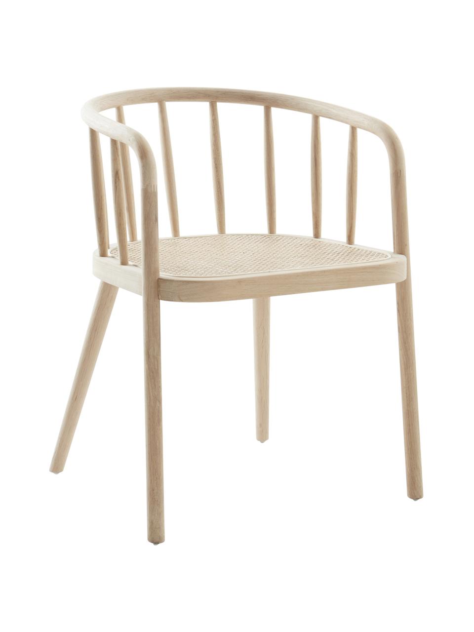 Chaise en bois avec cannage Stocksund, Beige, larg. 56 x prof. 54 cm