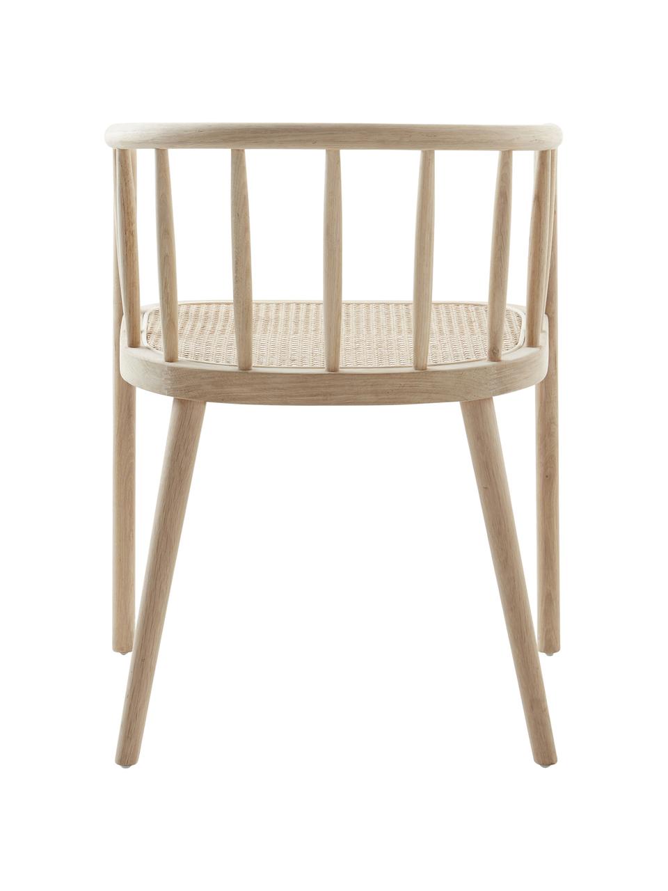 Holzstuhl Stocksund mit Wiener Geflecht, Rahmen: Eichenholz, lackiert, Sitzfläche: Rattan, Beige, B 56 x T 54 cm