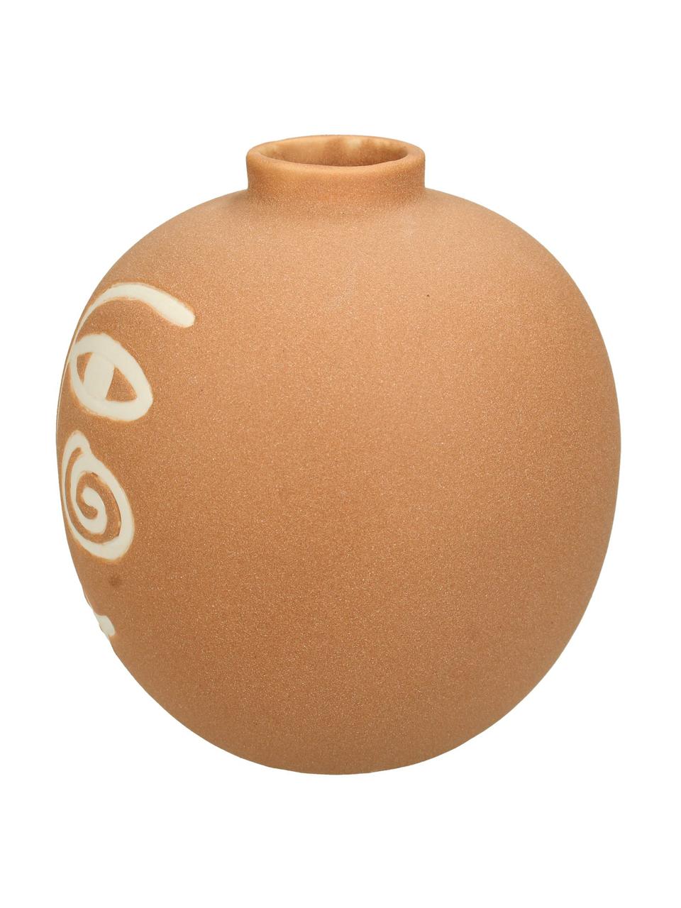 Kameninová váza Blink, Kamenina, Oranžová, bílá, Ø 16 cm, V 16 cm