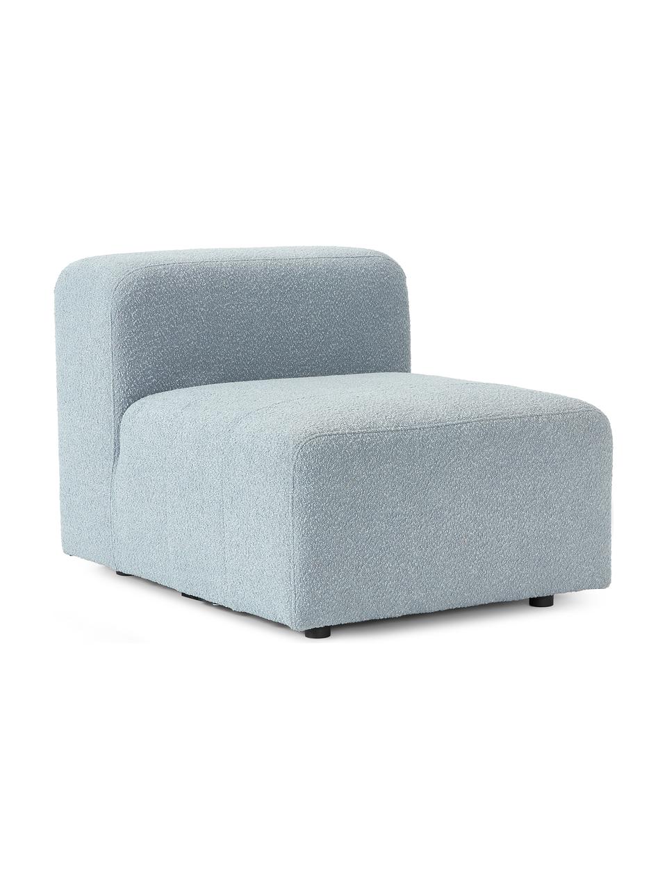 Bouclé-Mittelmodul Lena, Bezug: Bouclé (93 % Polyester, 6, Gestell: Kiefernholz, Schichtholz,, Füße: Kunststoff, Bouclé Hellblau, B 76 x T 106 cm