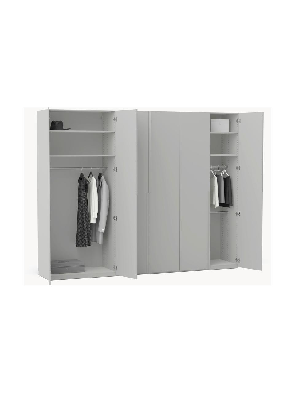 Armario modular Leon, 6 puertas (300 cm), diferentes variantes, Estructura: tablero aglomerado revest, Gris claro, Interior Basic (An 300 x Al 200 cm)