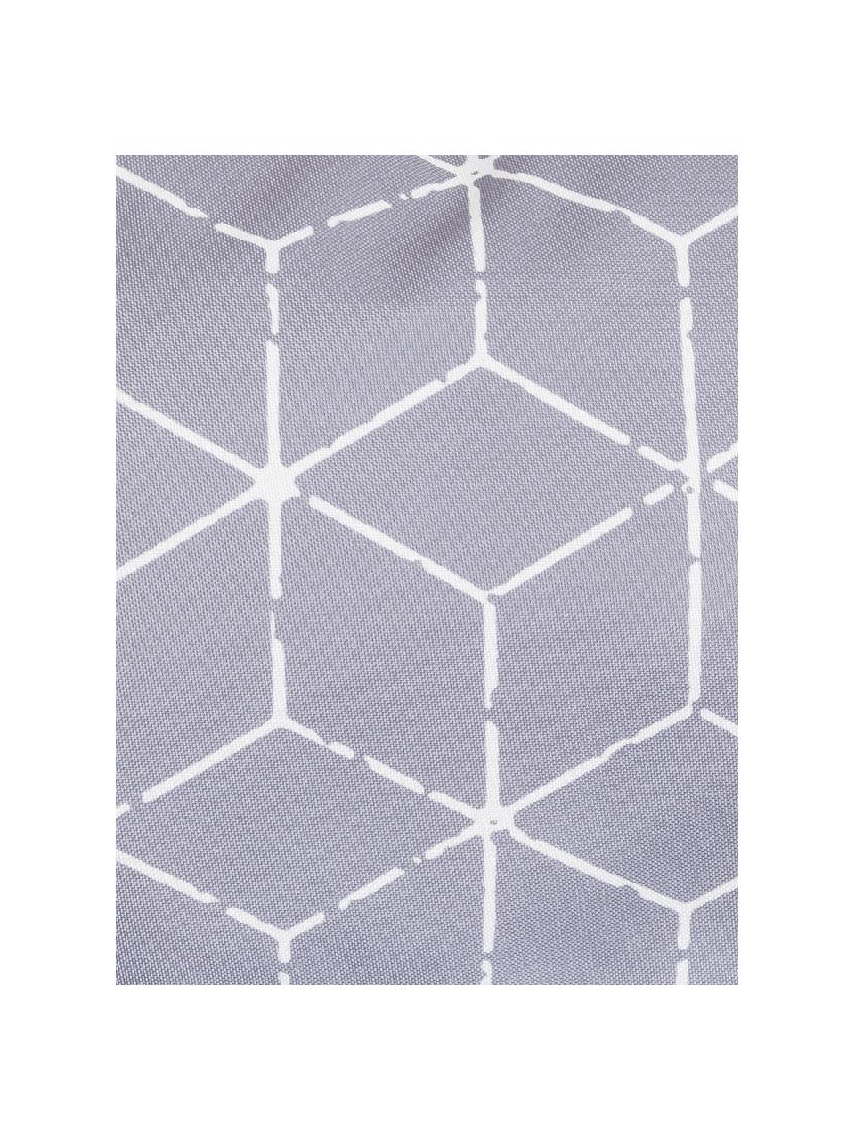 Outdoor kussen Cube met grafisch patroon in grijs/wit, met vulling, 100% polyester, Grijs, wit, 30 x 50 cm