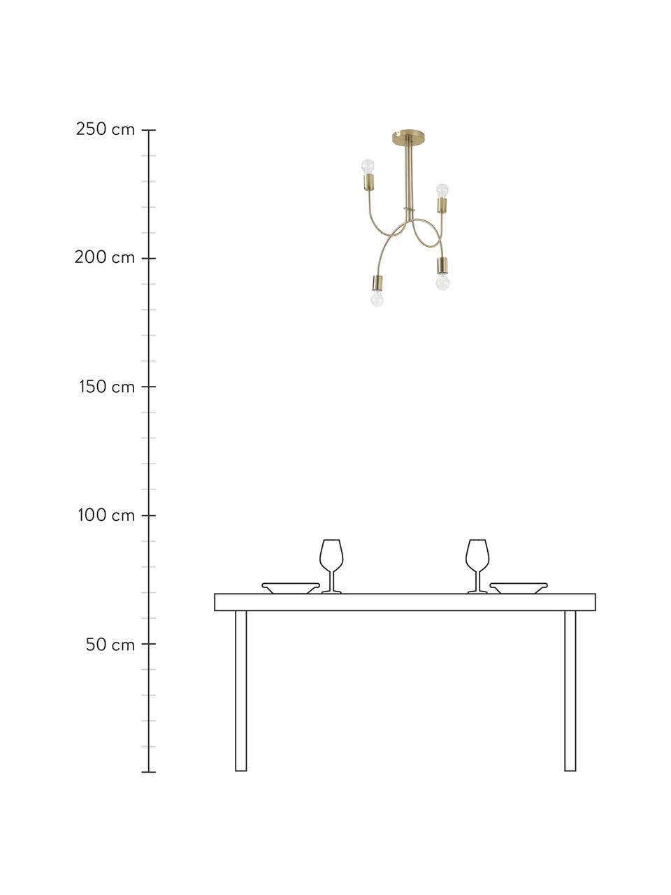 Plafondlamp Bea, Goudkleurig, B 49 x H 69 cm