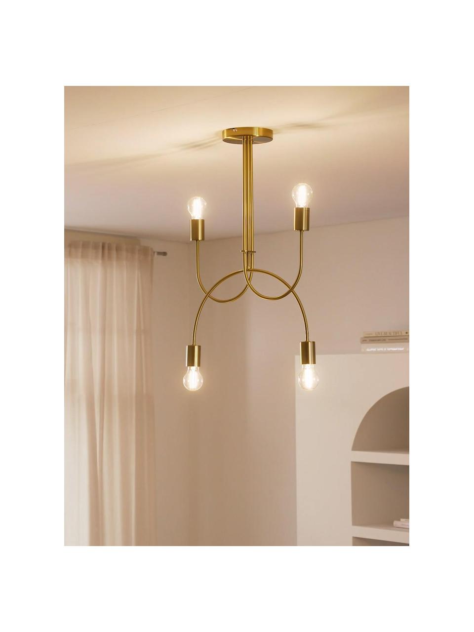 Stropná lampa Bea, Odtiene zlatej, Š 49 x V 69 cm